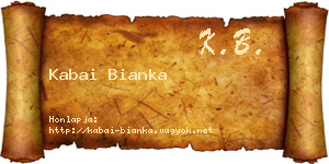 Kabai Bianka névjegykártya