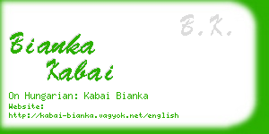 bianka kabai business card